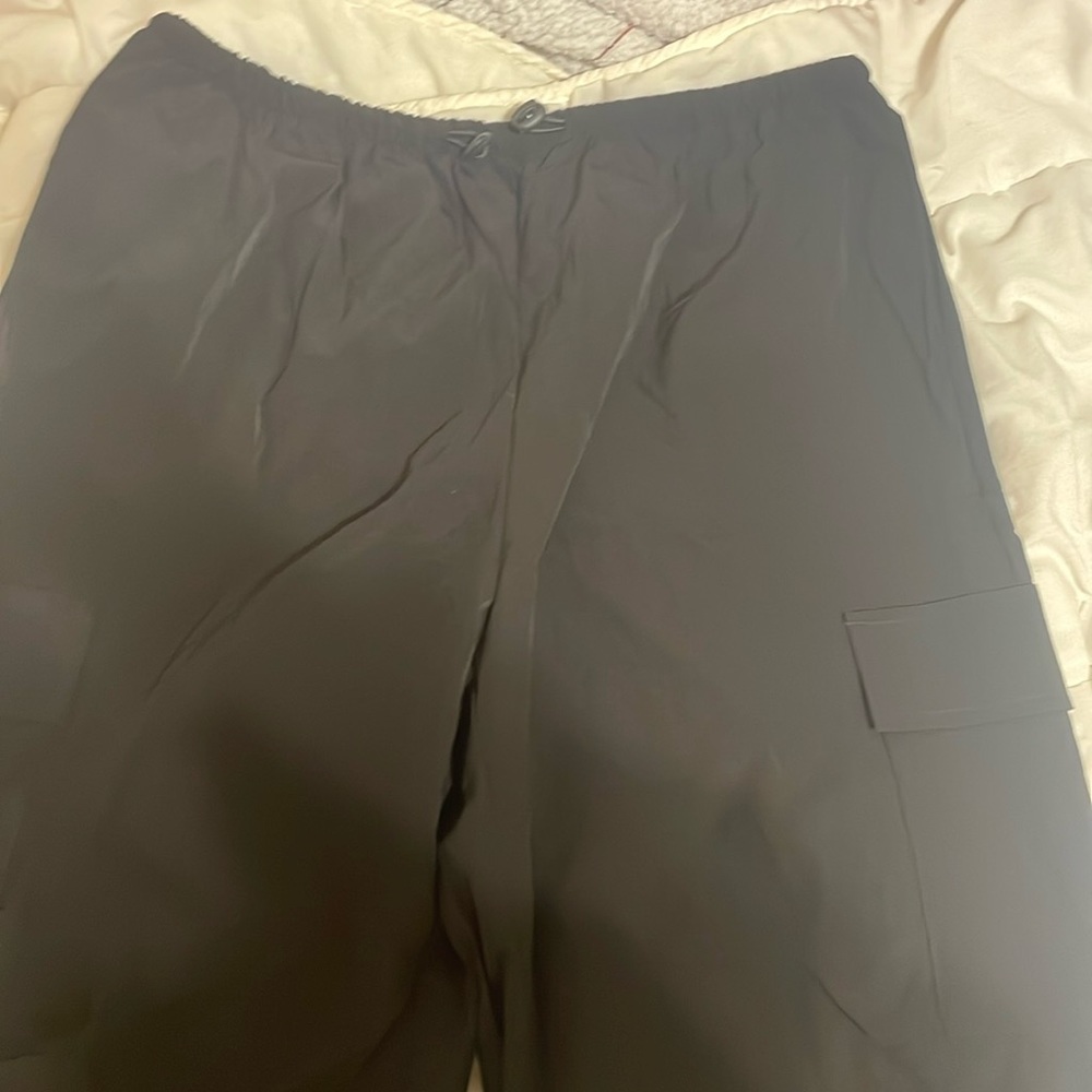 Black Cargo Parachute pants